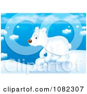 Poster, Art Print Of Arctic Polar Bear Cub Walking On Ice