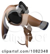 Clipart 3d Pookie Wiener Dog Wearing Shades And Holding A Sign 4 Royalty Free CGI Illustration