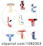 Poster, Art Print Of Abstract Letter T Logos