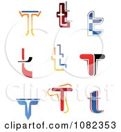 Clipart Abstract Letter T Logos Royalty Free Vector Illustration