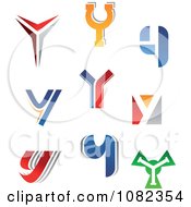 Clipart Abstract Letter Y Logos Royalty Free Vector Illustration