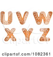 Clipart Gingerbread Letters U Through Z Design Elements Royalty Free Vector Illustration
