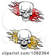 Poster, Art Print Of Evil Skulls Over Red And Yellow Flames