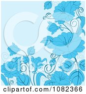 Poster, Art Print Of Floral Background With Blue Flowers