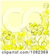Poster, Art Print Of Floral Background With Yellow Flowers