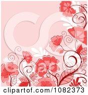 Clipart Floral Background With Red Flowers Royalty Free Vector Illustration