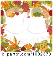 Poster, Art Print Of Autumn Border Of Colorful Leaves Around Copyspace