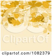 Clipart Beige Autumn Background With Brown Leaves Above Copyspace Royalty Free Vector Illustration