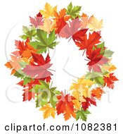 Poster, Art Print Of Wreath Made Of Colorful Autumn Maple Leaves