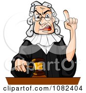 Poster, Art Print Of Judge Holding Up A Gavel And Finger
