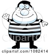 Clipart Chubby Mime Waving Royalty Free Vector Illustration