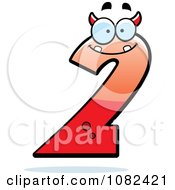 Clipart Number Two Devil Character Royalty Free Vector Illustration by Cory Thoman