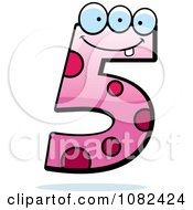 Clipart Three Eyed Number Five Character Royalty Free Vector Illustration