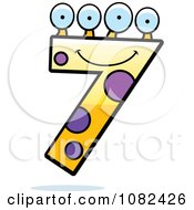 Clipart Four Eyed Number Seven Character Royalty Free Vector Illustration by Cory Thoman