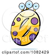 Clipart Three Eyed Number Zero Character Royalty Free Vector Illustration
