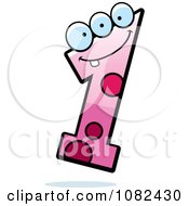 Clipart Three Eyed Number One Character Royalty Free Vector Illustration