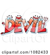 Clipart Red DEVIL Letters Royalty Free Vector Illustration
