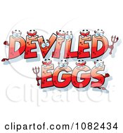 Clipart Red DEVILED EGGS Letters Royalty Free Vector Illustration
