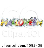 Clipart Colorful HALLOWEEN Monster Letters Royalty Free Vector Illustration