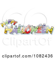 Clipart Colorful HAPPY HALLOWEEN Monster Letters Royalty Free Vector Illustration