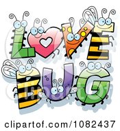 Clipart Insect Letters Spelling LOVE BUG Royalty Free Vector Illustration