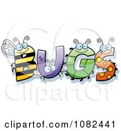 Clipart Insect Letters Spelling BUGS Royalty Free Vector Illustration