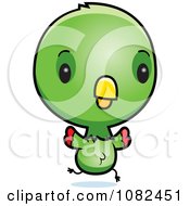 Clipart Cute Baby Parrot Running Royalty Free Vector Illustration