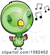 Clipart Cute Baby Parrot Singing Royalty Free Vector Illustration