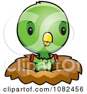 Clipart Cute Baby Parrot In A Nest Royalty Free Vector Illustration by Cory Thoman