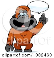 Clipart Smart Orangutan Talking Royalty Free Vector Illustration