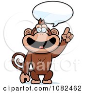 Clipart Smart Monkey Talking Royalty Free Vector Illustration