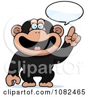Clipart Smart Chimp Talking Royalty Free Vector Illustration