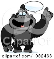 Clipart Smart Gorilla Talking Royalty Free Vector Illustration