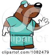 Poster, Art Print Of Bear Surgeon Doctor In Scrubs