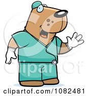 Poster, Art Print Of Dog Surgeon Doctor In Scrubs