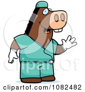Clipart Donkey Surgeon Doctor In Scrubs Royalty Free Vector Illustration