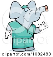 Clipart Elephant Surgeon Doctor In Scrubs Royalty Free Vector Illustration