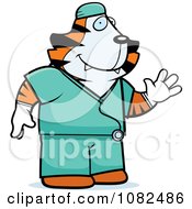 Clipart Tiger Surgeon Doctor In Scrubs Royalty Free Vector Illustration