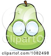 Clipart Green Pear Character Royalty Free Vector Illustration