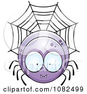 Clipart Purple Spider Character Royalty Free Vector Illustration
