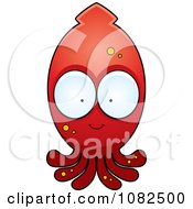 Clipart Red Squid Character Royalty Free Vector Illustration by Cory Thoman