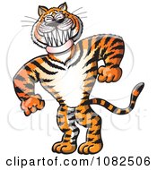 Clipart Strong Bully Tiger Grinning Royalty Free Vector Illustration by Zooco #COLLC1082506-0152