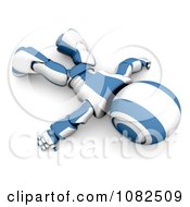Clipart 3d Blue Ao Maru Robot Passed Out Royalty Free CGI Illustration