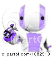 Poster, Art Print Of 3d Purple Ao-Maru Robot Using An Interface