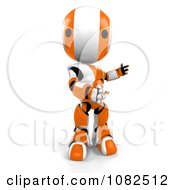 Clipart 3d Orange Ao Maru Robot Presenting Royalty Free CGI Illustration