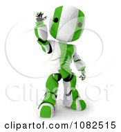 Poster, Art Print Of 3d Green Ao-Maru Robot Waving