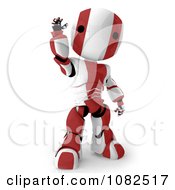Poster, Art Print Of 3d Red Ao-Maru Robot Waving