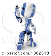 Poster, Art Print Of 3d Blue Ao-Maru Robot Waving