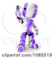 Poster, Art Print Of 3d Purple Ao-Maru Robot Waving