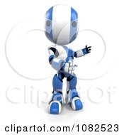 Poster, Art Print Of 3d Blue Ao-Maru Robot Presenting 3